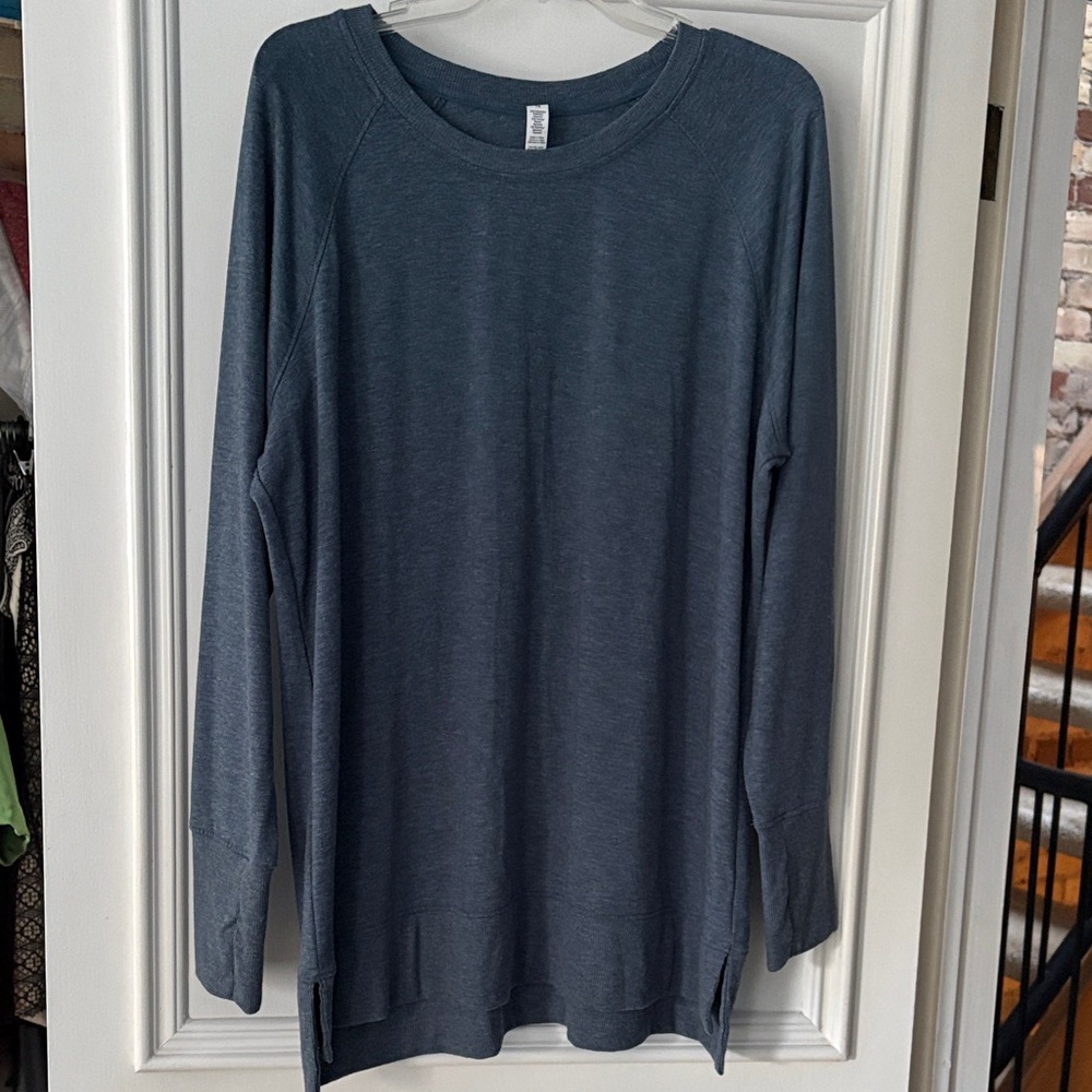 RBX Dusty Blue Crew Neck Long Sleeve Top